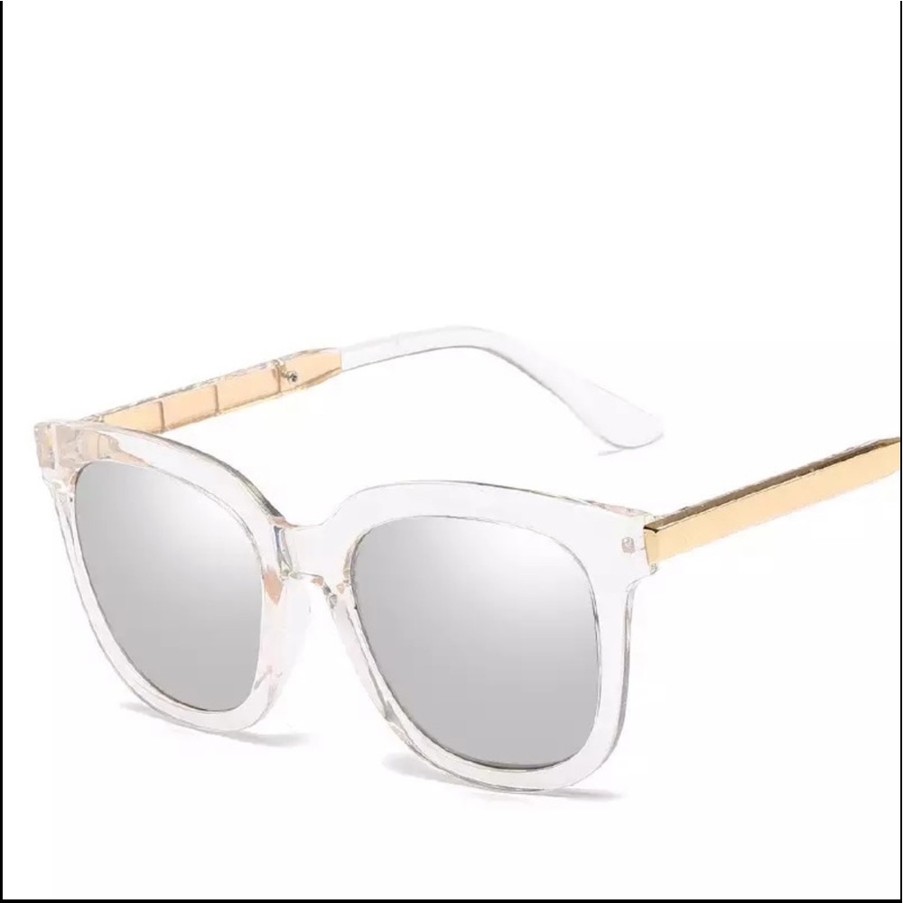 *LAST NEW Clear Frame Statement Mirror Sunglasses - Picture 1 of 8